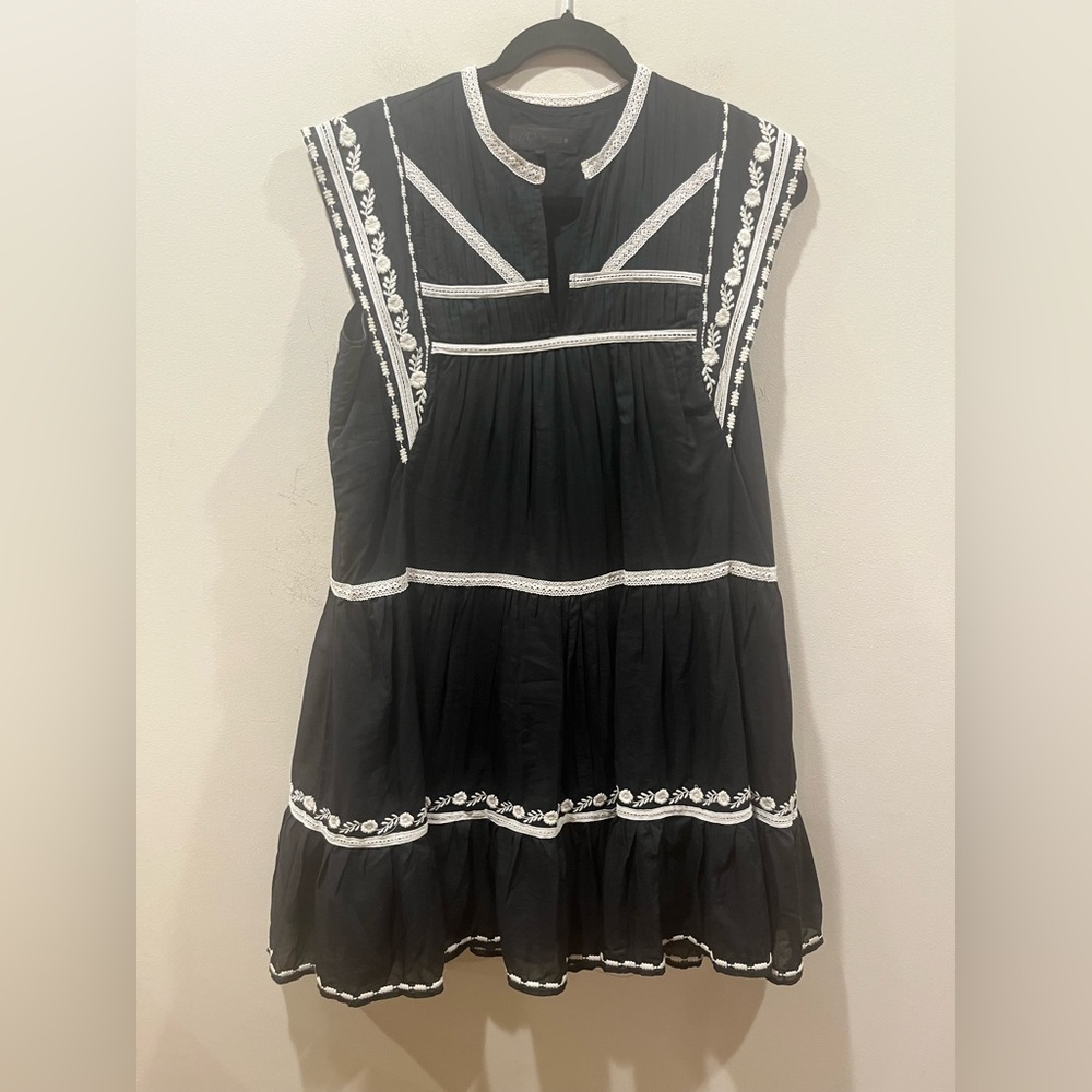 Zara Contrast Embroidered Dress, XS - Picture 2 of 6